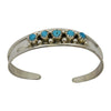 Elton Cadman Sterling Silver Navajo Turquoise 5-Stone Baby Bracelet