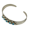 Elton Cadman Sterling Silver Navajo Turquoise 5-Stone Baby Bracelet