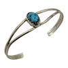 Esther White Sterling Silver Navajo Turquoise Plain Baby Bracelet