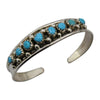 Virginia Cadman Sterling Silver Navajo Turquoise 8-Stone Baby Bracelet