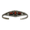 Esther White Sterling Silver Navajo Coral 3-Stone Bracelet