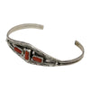 Esther White Sterling Silver Navajo Coral 3-Stone Bracelet
