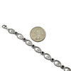 Sterling Silver Blue Lab Opal Purple CZ Link Tennis Bracelet