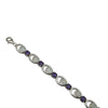 Sterling Silver White Lab Opal Purple CZ Link Tennis Bracelet