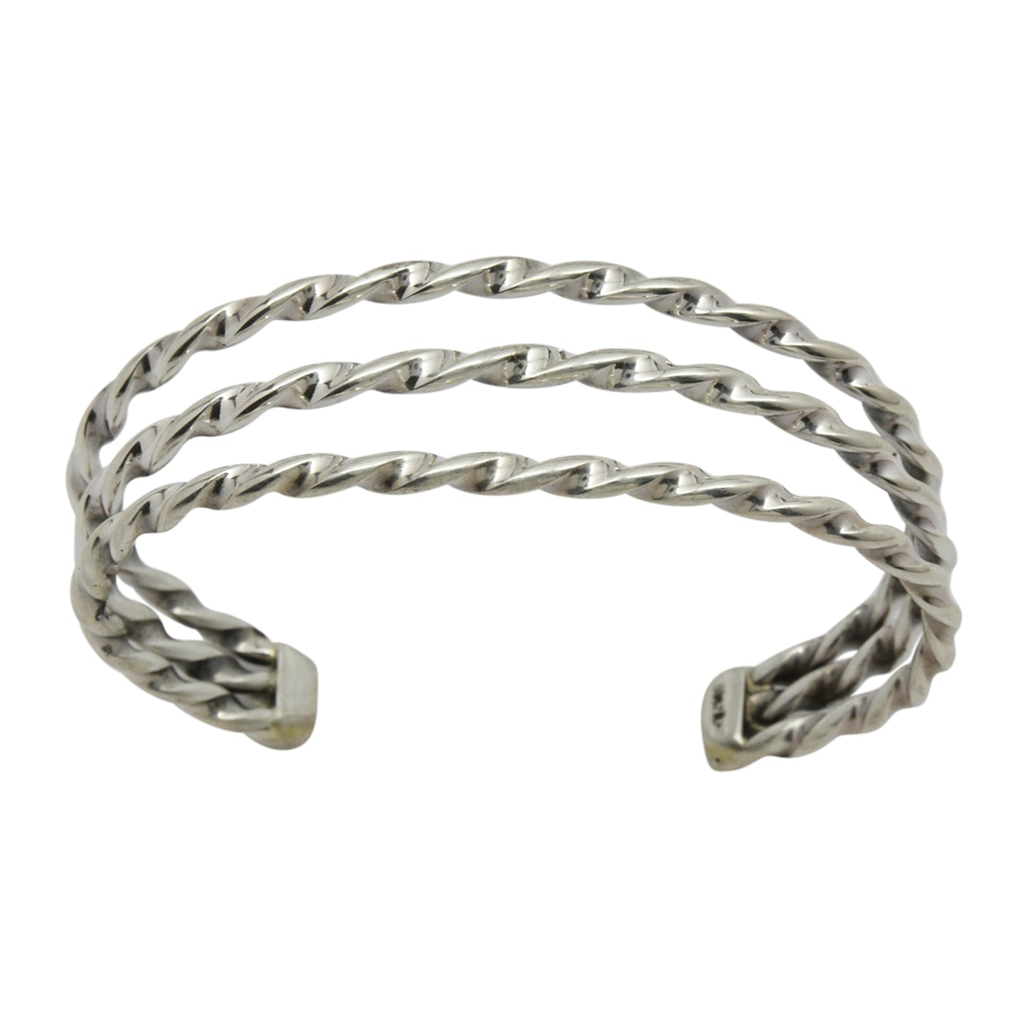 Elaine Tahe Sterling Silver Navajo Twist Bracelet
