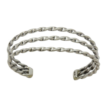 Elaine Tahe Sterling Silver Navajo Twist Bracelet