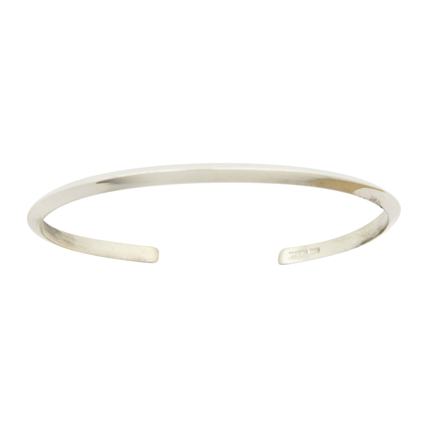 Elaine Tahe Sterling Silver Triangle Wire Plain 3mm Navajo Bracelet