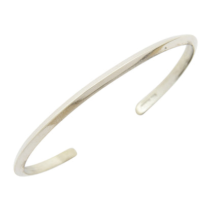 Elaine Tahe Sterling Silver Triangle Wire Plain 3mm Navajo Bracelet