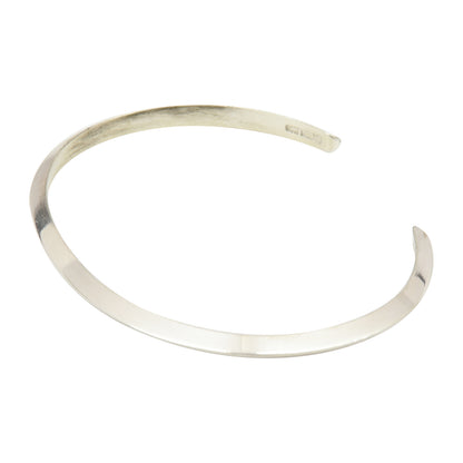 Elaine Tahe Sterling Silver Triangle Wire Plain 3mm Navajo Bracelet