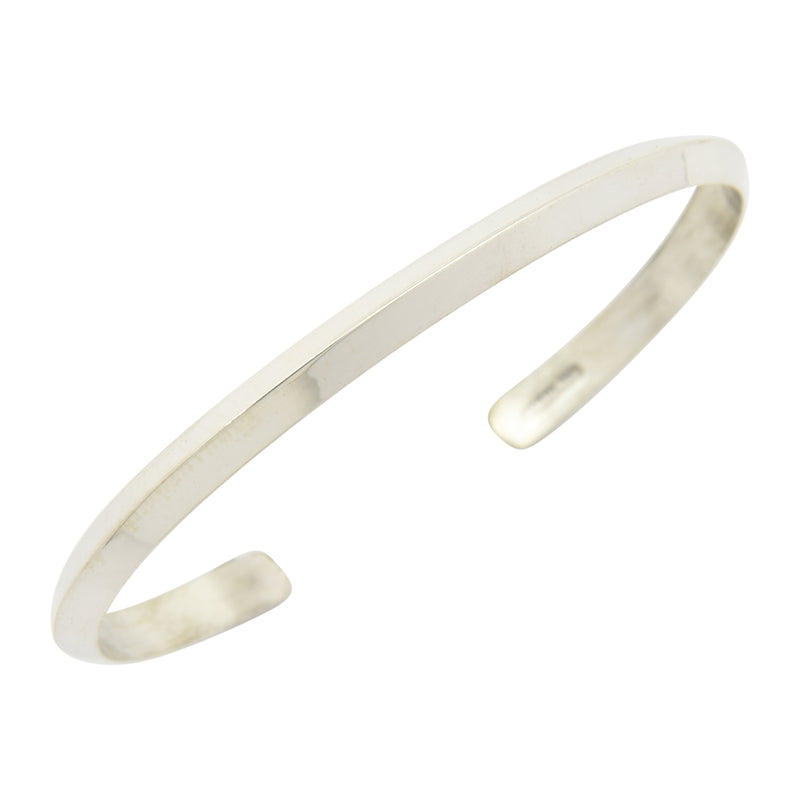 Elaine Tahe Sterling Silver Triangle Wire Plain 4.5mm Navajo Bracelet