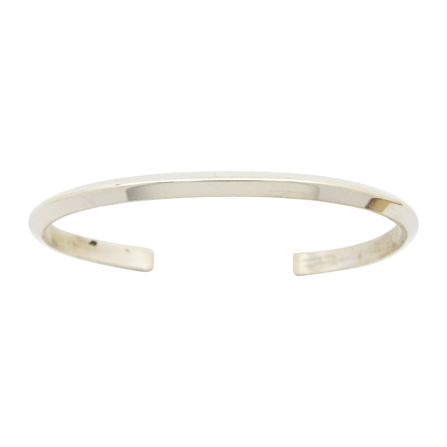 Elaine Tahe Sterling Silver Triangle Wire Plain 4mm Navajo Bracelet
