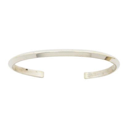 Elaine Tahe Sterling Silver Triangle Wire Plain 4mm Navajo Bracelet