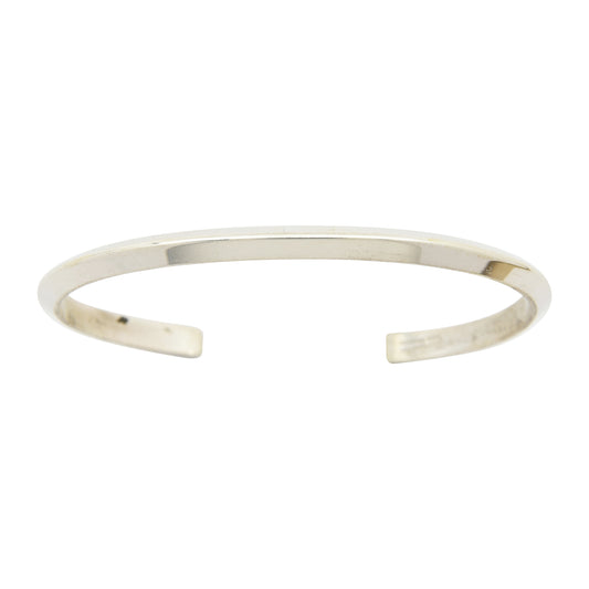 Elaine Tahe Sterling Silver Triangle Wire Plain 4mm Navajo Bracelet