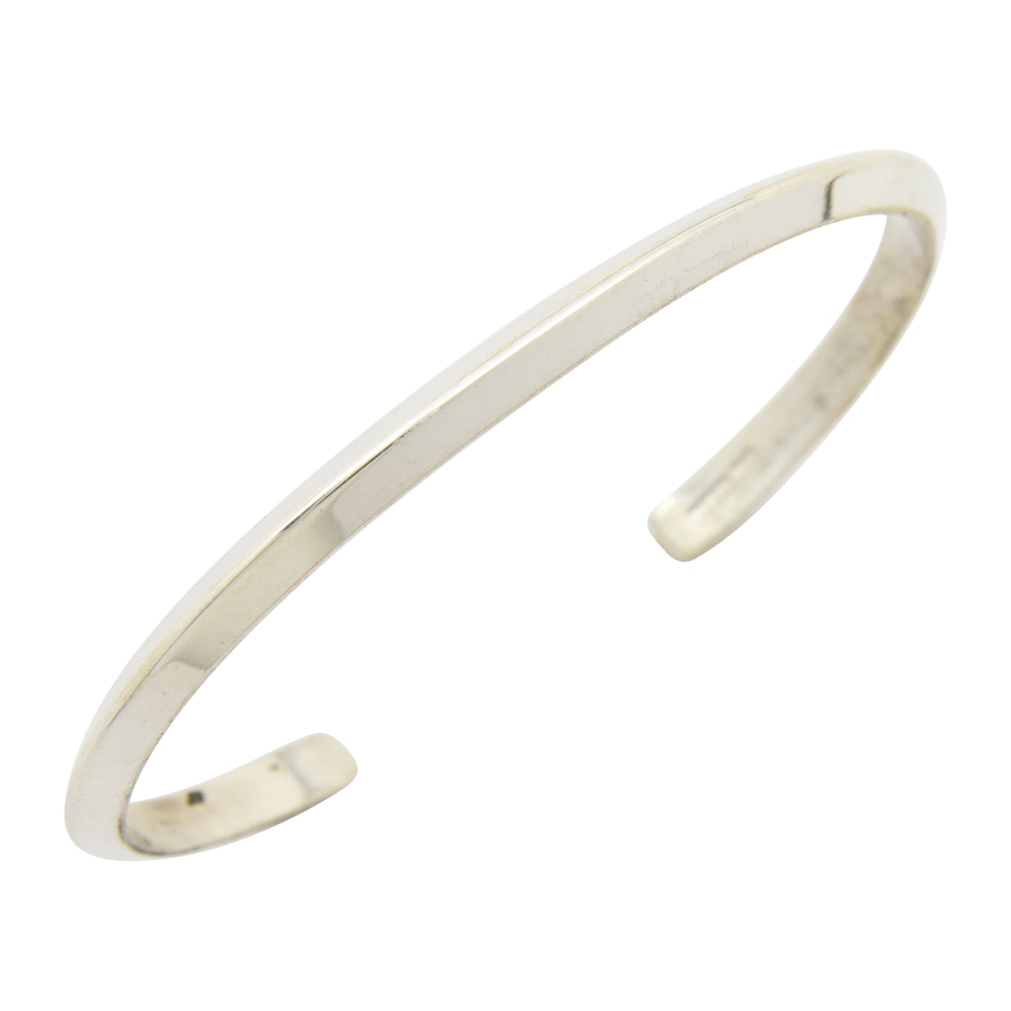 Elaine Tahe Sterling Silver Triangle Wire Plain 4mm Navajo Bracelet
