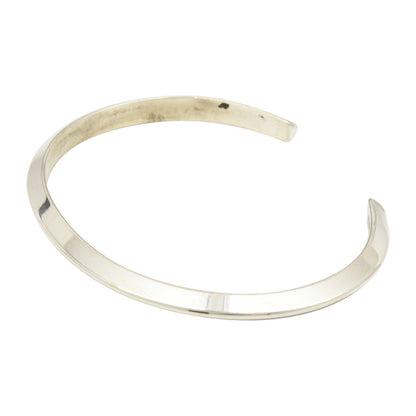 Elaine Tahe Sterling Silver Triangle Wire Plain 4mm Navajo Bracelet