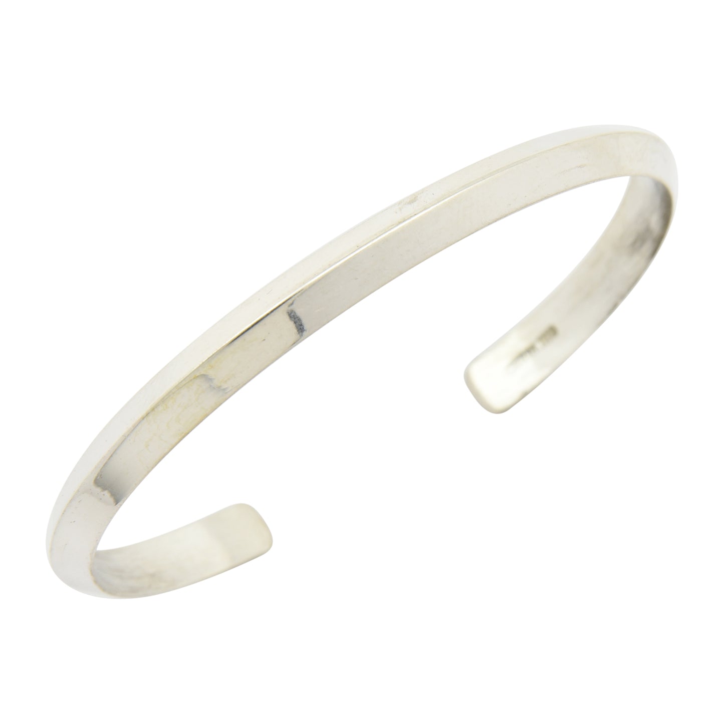 Elaine Tahe Sterling Silver Triangle Wire Plain 5.5mm Navajo Bracelet