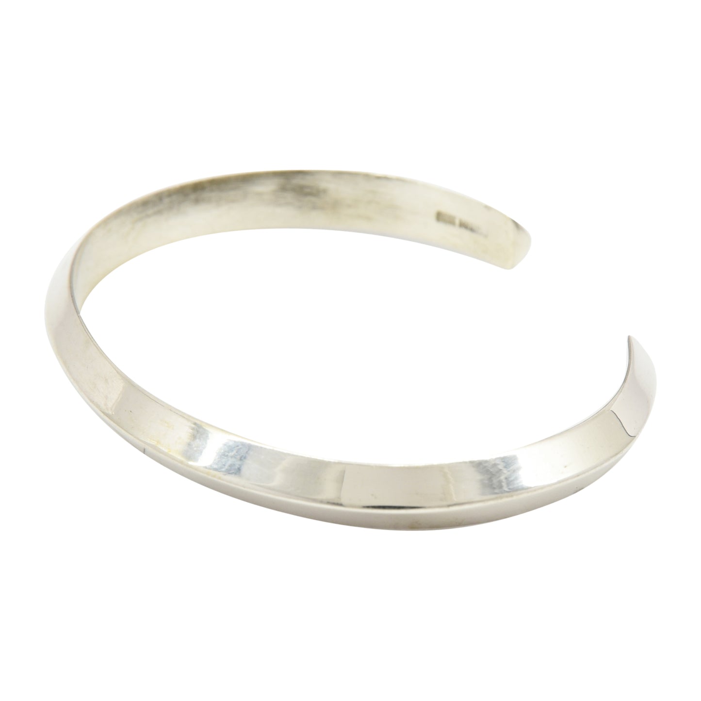 Elaine Tahe Sterling Silver Triangle Wire Plain 5.5mm Navajo Bracelet