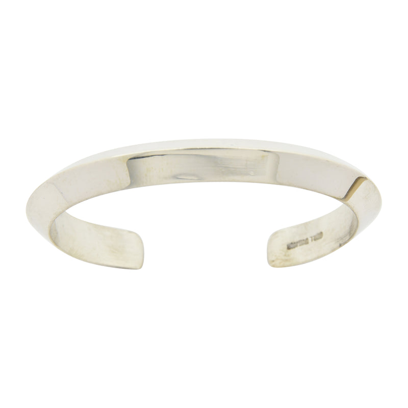 Elaine Tahe Sterling Silver Triangle Wire Plain 8mm Navajo Bracelet