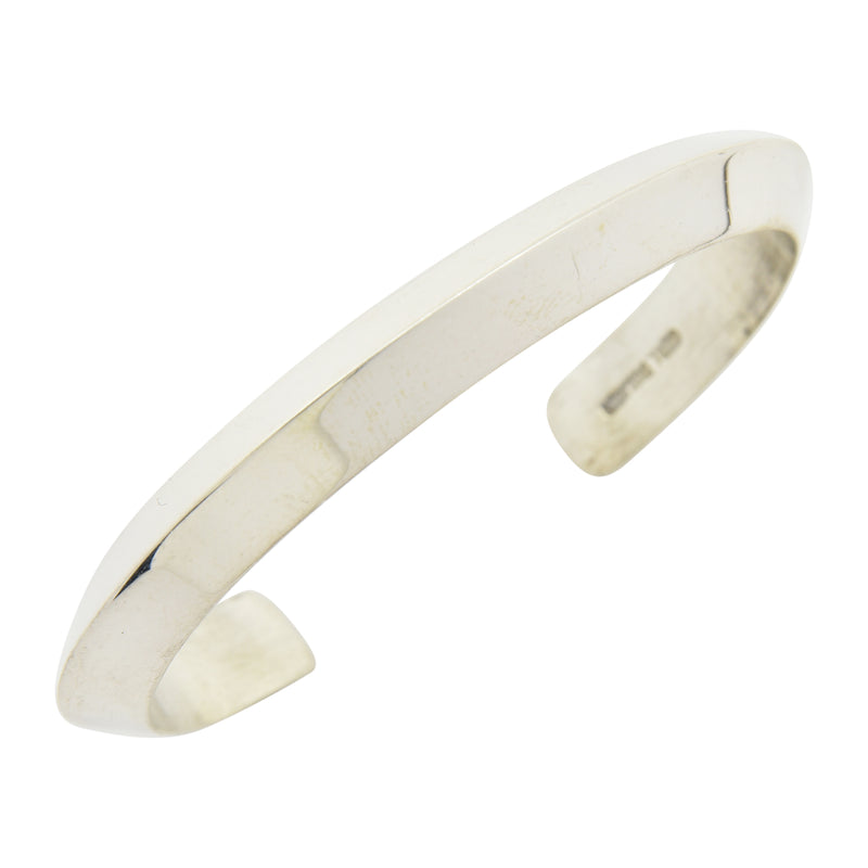 Elaine Tahe Sterling Silver Triangle Wire Plain 8mm Navajo Bracelet