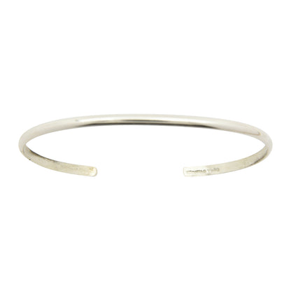 Elaine Tahe Sterling Silver Navajo Half Round Plain 2.5mm Bracelet