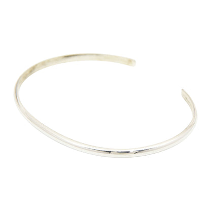 Elaine Tahe Sterling Silver Navajo Half Round Plain 2.5mm Bracelet