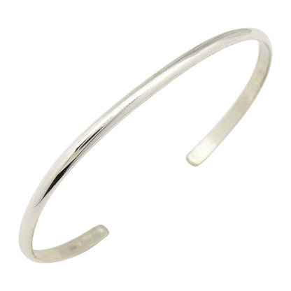 Elaine Tahe Sterling Silver Navajo Half Round Plain 3mm Bracelet