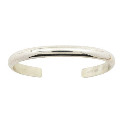 Elaine Tahe Sterling Silver Navajo Half Round Plain 6.5mm Bracelet