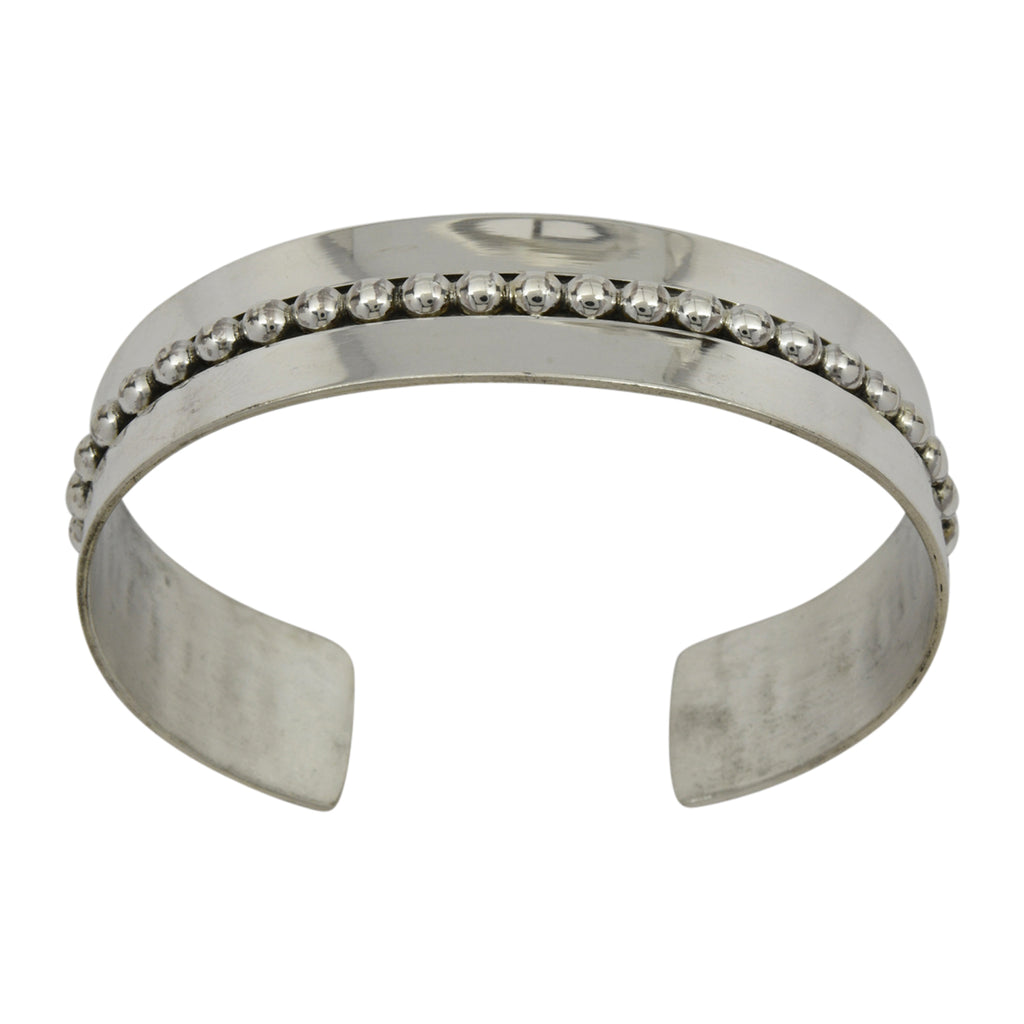 Elaine Tahe Sterling Silver Navajo Bead Drop Middle Bracelet