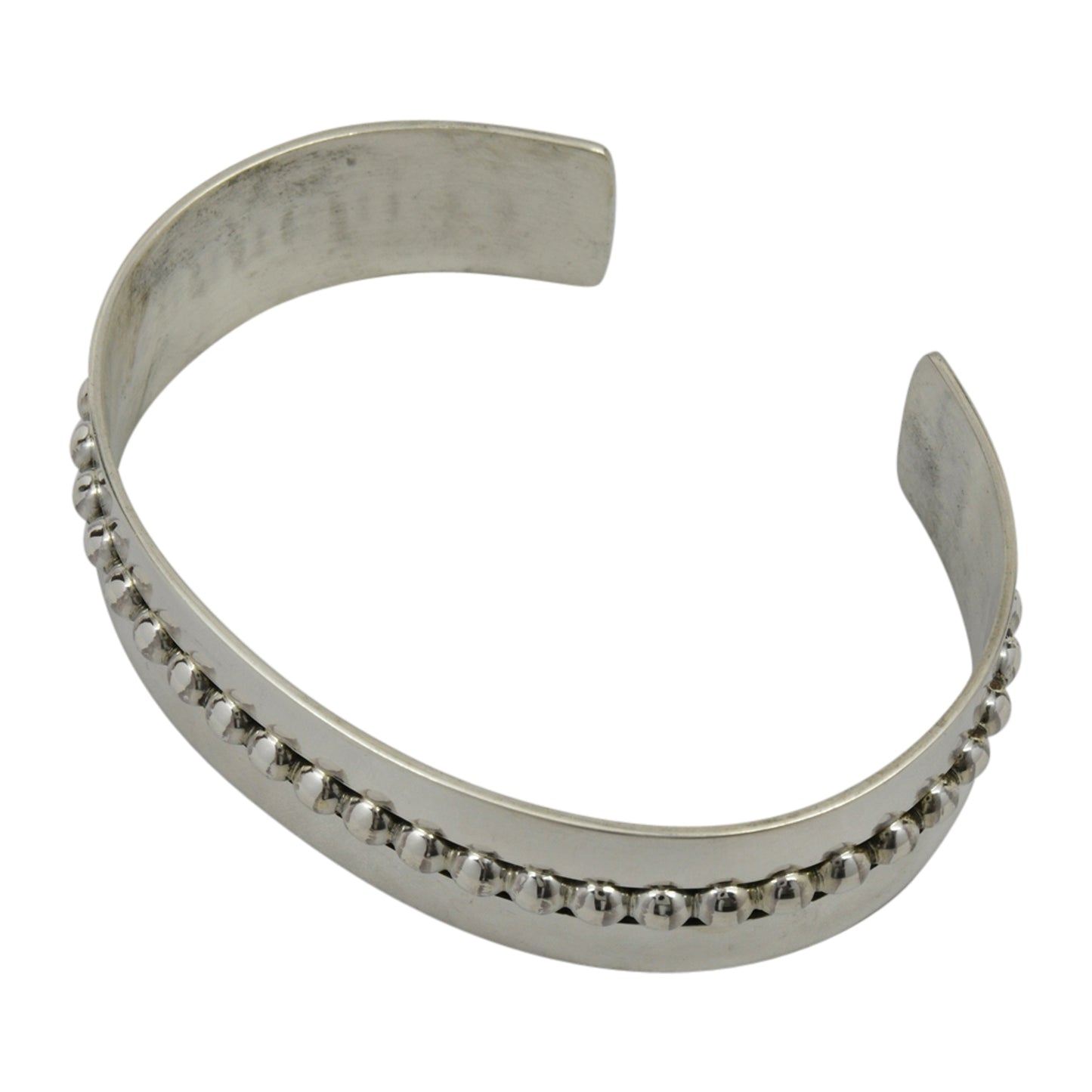 Elaine Tahe Sterling Silver Navajo Bead Drop Middle Bracelet