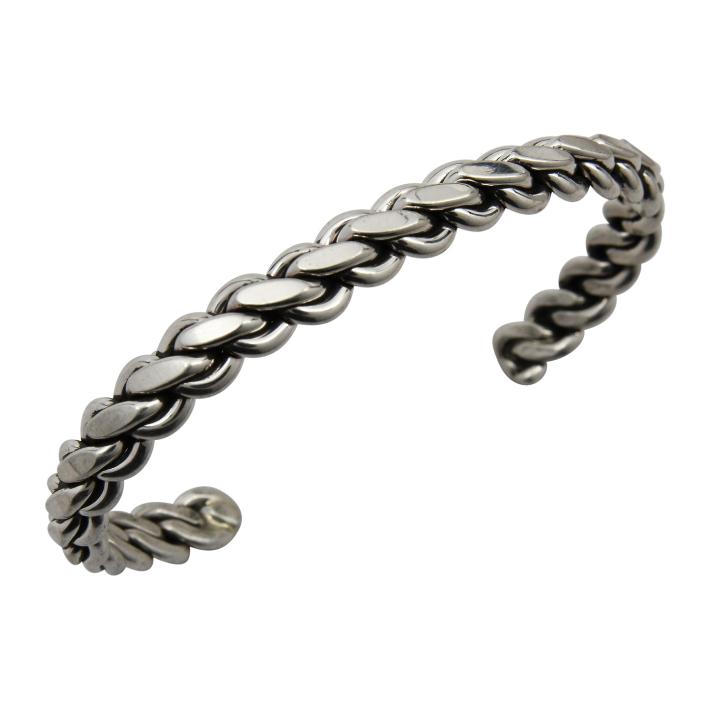 Elaine Tahe Sterling Silver Navajo Flat Chain Link Style 1/4" Bracelet