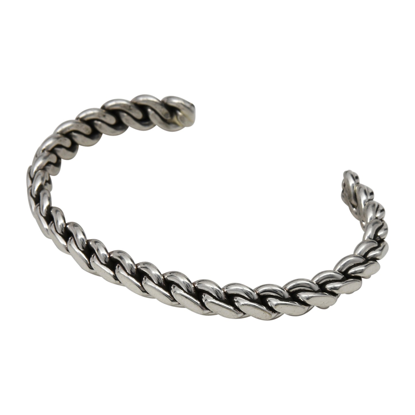 Elaine Tahe Sterling Silver Navajo Flat Chain Link Style 1/4" Bracelet
