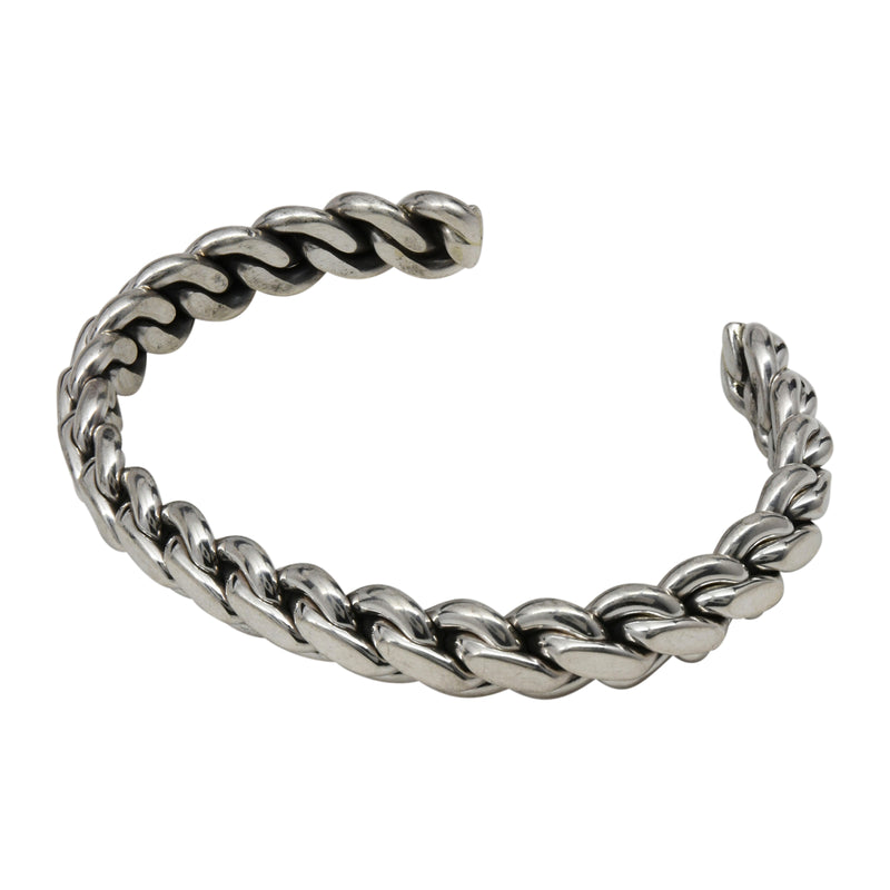 Elaine Tahe Sterling Silver Navajo Flat Chain Link Style 3/8" Bracelet