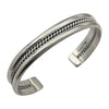Elaine Tahe Sterling Silver Navajo 2 Bar, 1 Rope 3/8" Bracelet