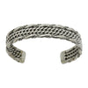 Elaine Tahe Sterling Silver Navajo Rope & Twist Vine 12mm Bracelet