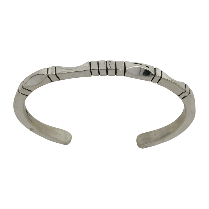 Elaine Tahe Sterling Silver Navajo Bracelet