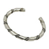 Elaine Tahe Sterling Silver Navajo Plain 2 Rope Twist 6mm Bracelet