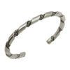 Elaine Tahe Sterling Silver Navajo Plain 2 Rope Twist 5mm Bracelet