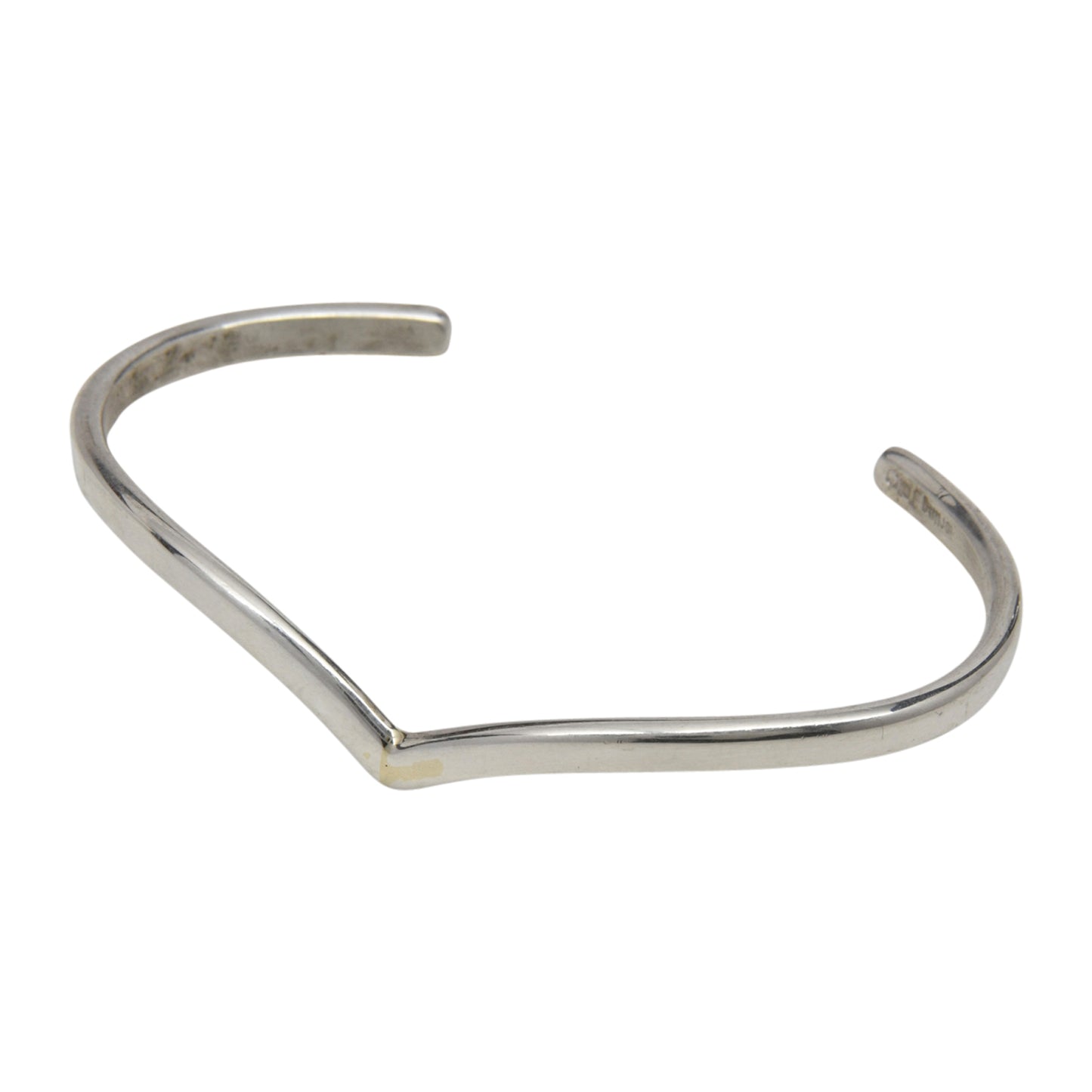 Elaine Tahe Sterling Silver Navajo V-Shape Bracelet