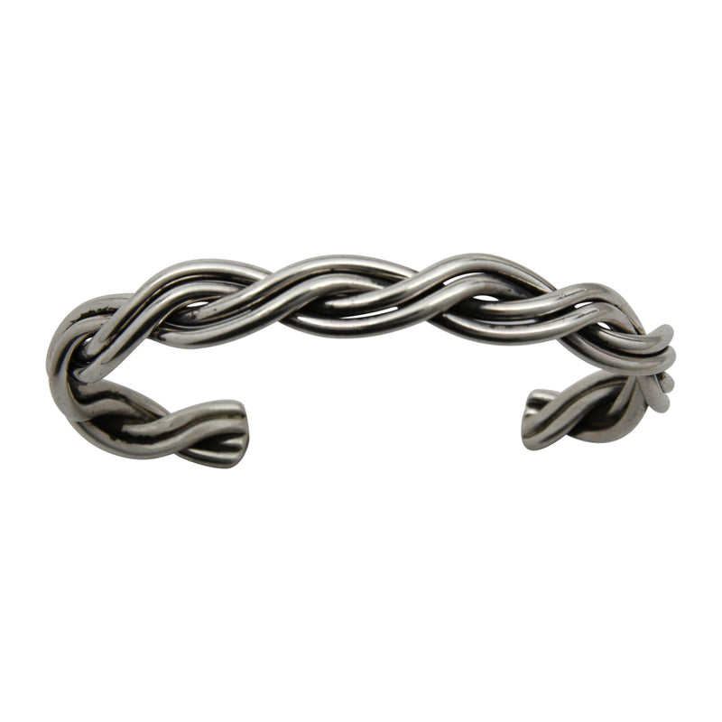 Elaine Tahe Sterling Silver Navajo Twist Bracelet