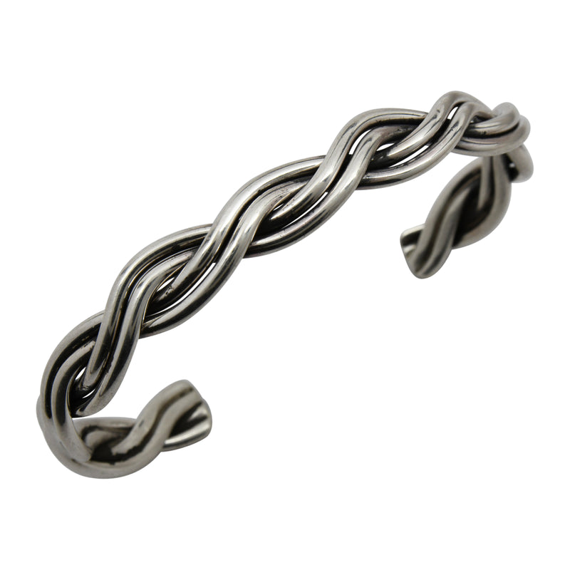 Elaine Tahe Sterling Silver Navajo Twist Bracelet