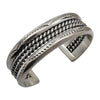 Elaine Tahe Sterling Silver Navajo 2 Rope Stamped 3/4" Bracelet