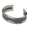 Elaine Tahe Sterling Silver Navajo 2 Rope Stamped 3/4" Bracelet