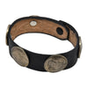 Black Leather Taos American Indian Buffalo Nickel Bracelet