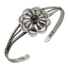 Ryan & Joan Begay Sterling Silver Purple Spiny Oyster Small Round Concho Navajo Bracelet