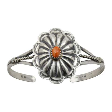 Ryan & Joan Begay Small Orange Spiny Oyster Round Concho Pendant