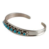 Virginia Cadman Sterling Silver Turquoise 1 Row Navajo Bracelet