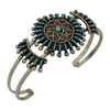 Philander Gia Sterling Silver Turquoise Needlepoint Cluster Zuni Cuff Bracelet
