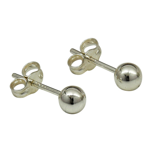 Sterling Silver Polished Ball Post Earrings Available from 3mm to 12mm