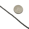 Sterling Silver Navajo Pearl 3mm Oxidize Bead Necklace. Available from 14" to 60"