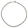 Sterling Silver Navajo Pearl 5mm Oxidize Bead Necklace. Available from 14" to 60"